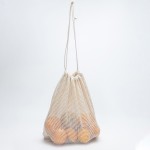 Bolsa de malla en algodón con un lado en forma de red 140 g/m2 color beige vista 3