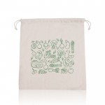 Bolsa de malla en algodón con un lado en forma de red 140 g/m2 color beige