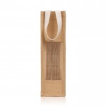Bolsa de yute con acabado laminado para botellas de vino 750ml color beige