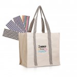 Bolsa de algodón natural con asas en varios colores 300 g/m2 vista con logo impreso