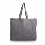 Bolsa de algodón reciclado con fuelle en el lateral 190 g/m2 color negro vista 11