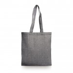 Bolsa de algodón reciclado con acabado jaspeado 280 g/m2 color negro vista 11