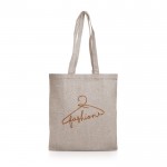 Bolsa de algodón reciclado con acabado jaspeado 280 g/m2 color caqui vista con logo impreso