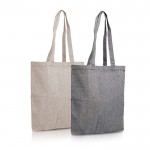 Bolsa de algodón reciclado con acabado jaspeado 280 g/m2 vista con varios colores