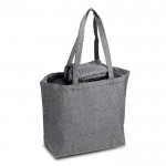 Bolsa grande de algodón reciclado jaspeada con fuelle 280 g/m2 color negro vista 1