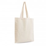Bolsa sostenible de algodón con interlock y asas largas 310 g/m2 color beige