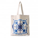 Bolsa sostenible de algodón con interlock y asas largas 310 g/m2 color beige vista 1