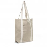 Bolsa de compras de algodón reciclado con asas 310 g/m2 color beige vista 1