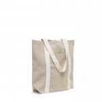 Bolsa de compras de algodón reciclado con asas 310 g/m2 color beige vista 2