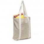 Bolsa de compras de algodón reciclado con asas 310 g/m2 color beige vista 3