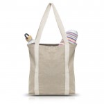 Bolsa de compras de algodón reciclado con asas 310 g/m2 color beige vista 4