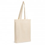 Bolsa de algodón 100% con asas largas ideal para la compra 140 g/m2 color beige vista 1