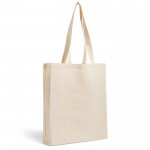 Bolsa de algodón con fuelle completo para mayor capacidad 140 g/m2 color beige