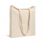 Bolsa de algodón con fuelle completo para mayor capacidad 140 g/m2 color beige vista 1