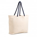 Bolsa de lona grande con asas de cordón ideal para verano 220 g/m2 color azul marino vista 1