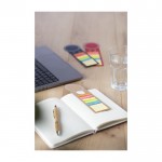 Marcapáginas personalizable de cartón con tiras adhesivas color marrón primera vista