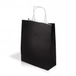 Bolsa de papel kraft en varios colores con asas cortas 90 g/m2 color negro vista 2
