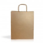 Bolsa clásica de papel kraft con asas cortas y gramaje 90 g/m2 color natural