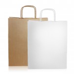 Bolsa de papel kraft con asas ideal para ir a comprar 90 g/m2 vista detalle 7