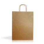 Bolsa de papel kraft para compras alargada con fuelle 90 g/m2 color natural