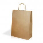 Bolsa de papel kraft para compras alargada con fuelle 90 g/m2 color natural vista 2
