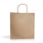 Bolsa para la compra de papel kraft con fuelle ancho 100 g/m2 color natural