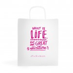 Bolsa clásica de kraft con espacioso tamaño y asas 115 g/m2 vista con logo impreso