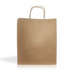 Bolsa de kraft con fuelle en el lateral resistente de 90 g/m2 color natural