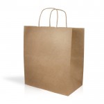 Bolsa de kraft con fuelle en el lateral resistente de 90 g/m2 color natural vista 2