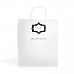 Bolsa de kraft con fuelle en el lateral resistente de 90 g/m2 vista con logo impreso