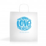 Bolsa ecológica de papel kraft ideal para regalos 115 g/m2 vista con logo impreso