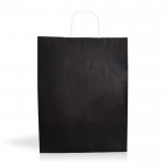 Bolsa sostenible hecha en papel kraft con asas cortas 100 g/m2 color negro vista 1