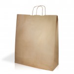 Bolsa grande ecológica de kraft para ir de compras 100 g/m2 color natural vista 2