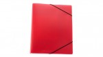 Carpeta con acabado translucido en varios colores y cierre elástico color rojo tercera vista