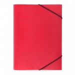 Carpeta con acabado translucido en varios colores y cierre elástico color rojo primera vista
