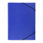 Carpeta con acabado translucido en varios colores y cierre elástico color azul primera vista