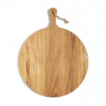Tabla para servir o cortar redonda de teca color madera