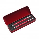 Estuche de metal con 1 portaminas y 1 bolígrafo tinta negra segunda vista