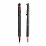 Set de bolígrafo y portaminas con detalles de metal tinta azul color oro rosa