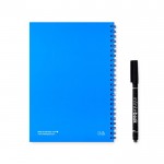 Libreta infinita con tapa flexible y rotulador A5 hojas lisas color azul real segunda vista