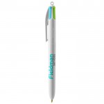 Bolígrafo con cuatro tintas de color color blanco tercera vista