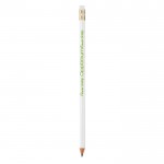 lápiz bic con goma personalizado con logo color blanco