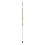 lápiz bic con goma personalizado con logo color blanco