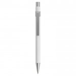 Bolígrafos metálicos personalizados color blanco