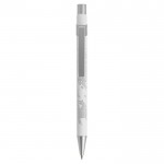 Bolígrafos metálicos personalizados color blanco primera vista