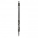 Bolígrafos metálicos personalizados color gris primera vista