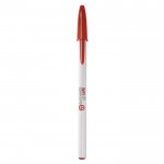 Bolígrafos con tapón personalizados color rojo primera vista