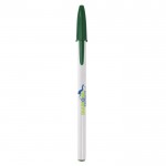 Bolígrafos con tapón personalizados color verde primera vista