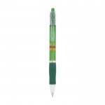 Bolígrafo translúcido personalizado color verde primera vista
