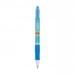 Bolígrafo translúcido personalizado color azul claro primera vista